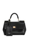 Dolce & Gabbana Sicily Leather Shoulder Bag In Black