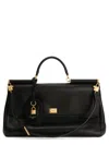Dolce & Gabbana Black Handbag With Padlock Detail And Adjustable And Removable Shoulder Strap In Leather Woman In Black