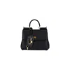 Dolce & Gabbana Medium Sicily Leather Handbag With Structured Design In Black