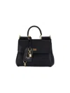 Dolce & Gabbana Medium Sicily Leather Handbag With Structured Design In Black