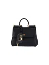 Dolce & Gabbana Medium Sicily Leather Handbag With Structured Design In Black