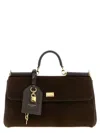 Dolce & Gabbana My Suede Tote Bag Decorated With A Sicily Padlock In Brown