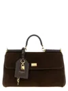 Dolce & Gabbana My Suede Tote Bag Decorated With A Sicily Padlock In Brown