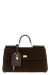 Dolce & Gabbana My Suede Tote Bag Decorated With A Sicily Padlock In Brown