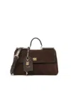 Dolce & Gabbana My Sicily Suede And Leather Top-handle Bag In Brown