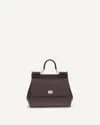 Dolce & Gabbana Small Sicily Tote Bag In Burgundy
