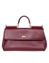 Dolce & Gabbana Bordeaux Handbag With Key And Padlock Detail And Adjustable And Removable Shoulder Strap In Red