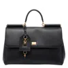 Dolce & Gabbana My Sicily Handbag In Plonge Leather In Black
