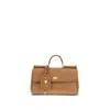Dolce & Gabbana My Sicily Leather Shoulder Bag In Sand