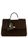 Dolce & Gabbana My Sicily Suede And Leather Top-handle Bag In Brown