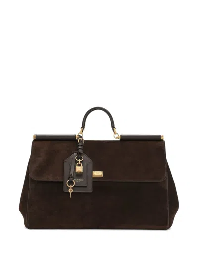 Dolce & Gabbana My Sicily Large Leather Handbag In Brown