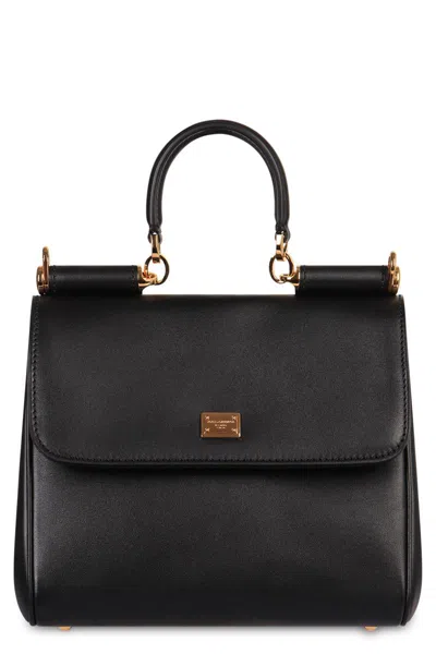 Dolce & Gabbana My Sicily Leather Handbag In Black