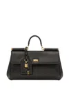 Dolce & Gabbana Black Handbag With Padlock Detail And Adjustable And Removable Shoulder Strap In Leather Woman In Black