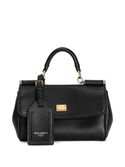 Dolce & Gabbana Mini Handbag With Tuck-in Closure And Vintage Accents In Black