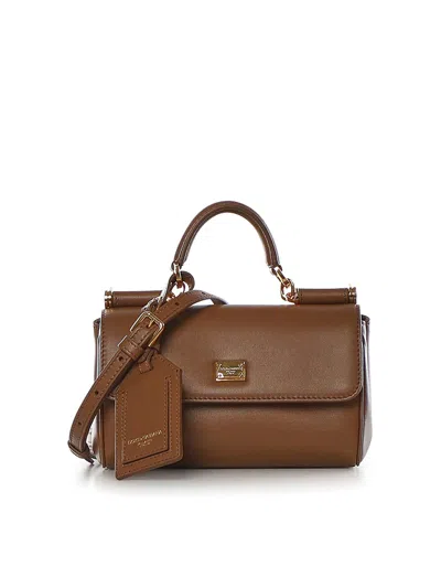 Dolce & Gabbana My Sicily Leather Handbag In Brown