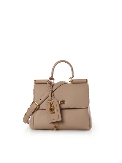 Dolce & Gabbana My Sicily Leather Handbag In Brown