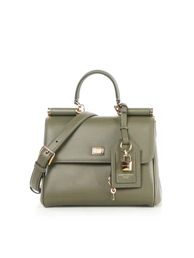 Dolce & Gabbana My Sicily Leather Handbag In Green
