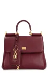 Dolce & Gabbana Structured Calf Leather Handbag In Red
