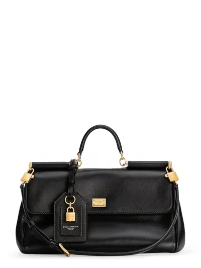 DOLCE & GABBANA MY SICILY LEATHER SHOULDER BAG