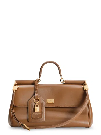 DOLCE & GABBANA MY SICILY LEATHER SHOULDER BAG