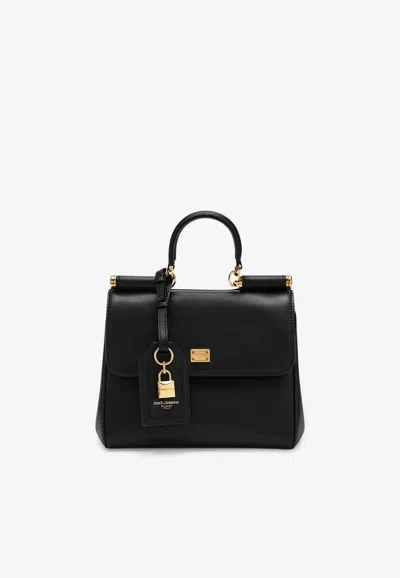 DOLCE & GABBANA MY SICILY LEATHER TOP HANDLE BAG
