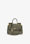 Dolce & Gabbana Women My Sicily Leather Crossbody Bag In Green