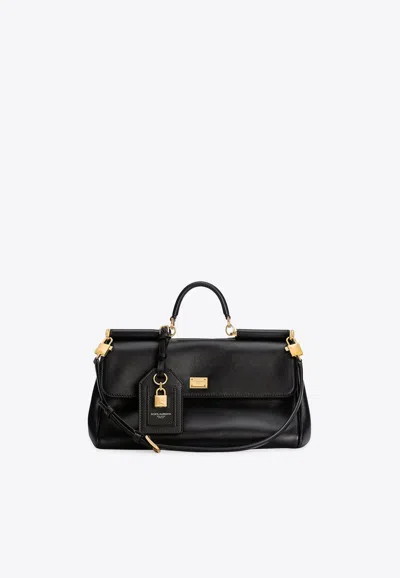 Dolce & Gabbana My Sicily Leather Top Handle Bags In Black