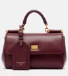 Dolce & Gabbana My Sicily Leather Tote Bag In Burgundy