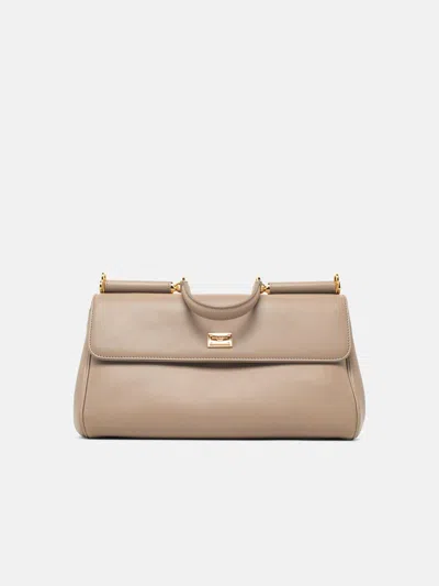 Dolce & Gabbana 'my Sicily' Medium Bag In Beige Leather