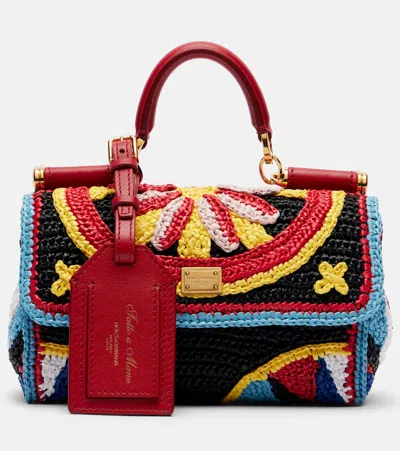 Dolce & Gabbana My Sicily Mini Crochet Top-handle Bag In Multi