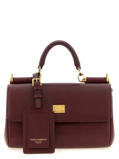 Dolce & Gabbana My Sicily Mini Handbag In Burgundy