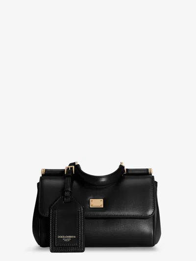 Dolce & Gabbana My Sicily Mini Leather Handbag In Black