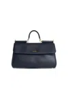 Dolce & Gabbana 'my Sicily' Plongé Calf Leather Handbag In Black