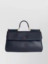 Dolce & Gabbana 'my Sicily' Plongé Calf Leather Handbag In Black