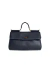 Dolce & Gabbana 'my Sicily' Plongé Calf Leather Handbag In Black