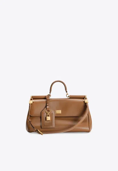 DOLCE & GABBANA MY SICILY PLONGÉ LEATHER SHOULDER BAG