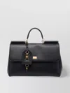 Dolce & Gabbana Black Handbag With Padlock Detail And Adjustable And Removable Shoulder Strap In Black