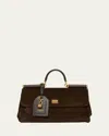Dolce & Gabbana My Sicily Suede And Leather Top-handle Bag In Brown