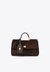 Dolce & Gabbana My Sicily Suede Handbag In Brown