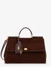Dolce & Gabbana My Sicily Suede Shoulder Bag In Brown