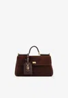 Dolce & Gabbana My Sicily Suede Top Handle Bag In Brown