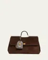 Dolce & Gabbana My Sicily Suede Top-handle Bag In Brown