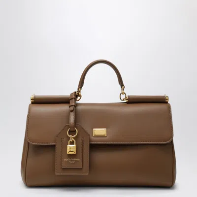 Dolce & Gabbana My Sicily Top Handle Bag In Caramel Leather In Brown