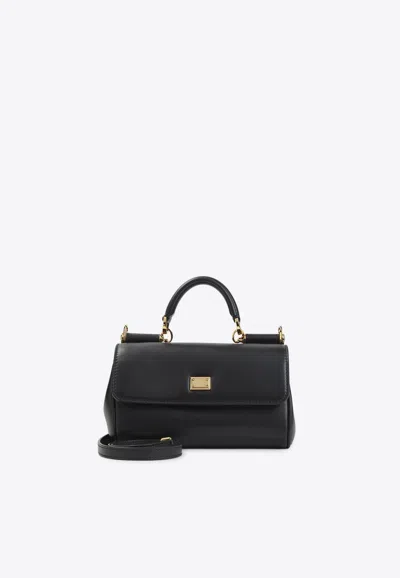 Dolce & Gabbana My Sicily Top Handle Bag In Leather In Black