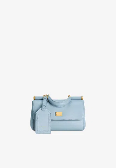 Dolce & Gabbana My Sicily Top Handle Bag In Plongé Calfskin In Blue