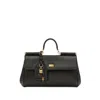 Dolce & Gabbana Black Handbag With Padlock Detail And Adjustable And Removable Shoulder Strap In Leather Woman In Black