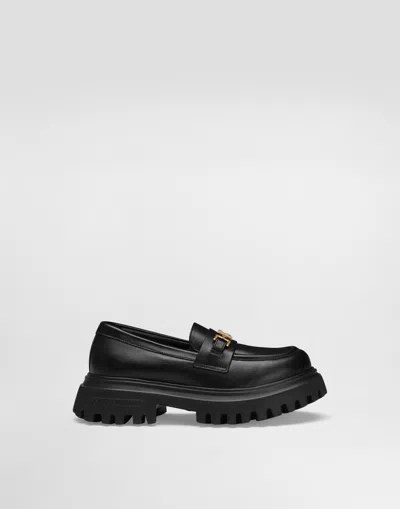 Dolce & Gabbana Nappa Calfskin Loafers In Black