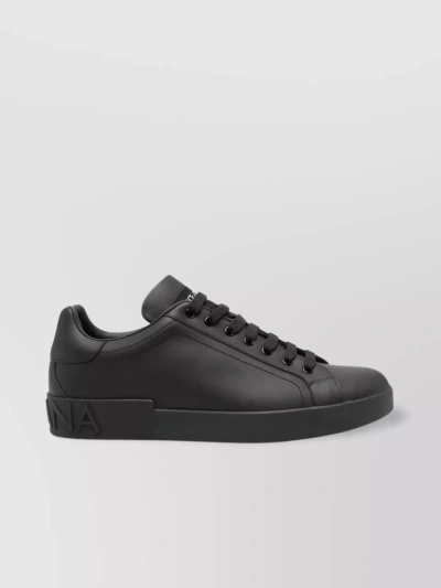 Dolce & Gabbana Nappa Leather Mega Skate Sneakers In Black