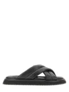 Dolce & Gabbana Men Nappa Effect Fabric Sandal In Black
