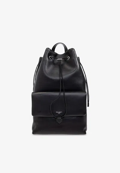 Dolce & Gabbana Nappa Leather Backpack In Black